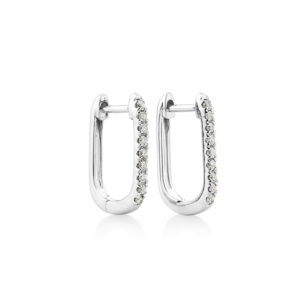 Huggies with 0.14 Carat TW of Diamonds in 10kt White Gold