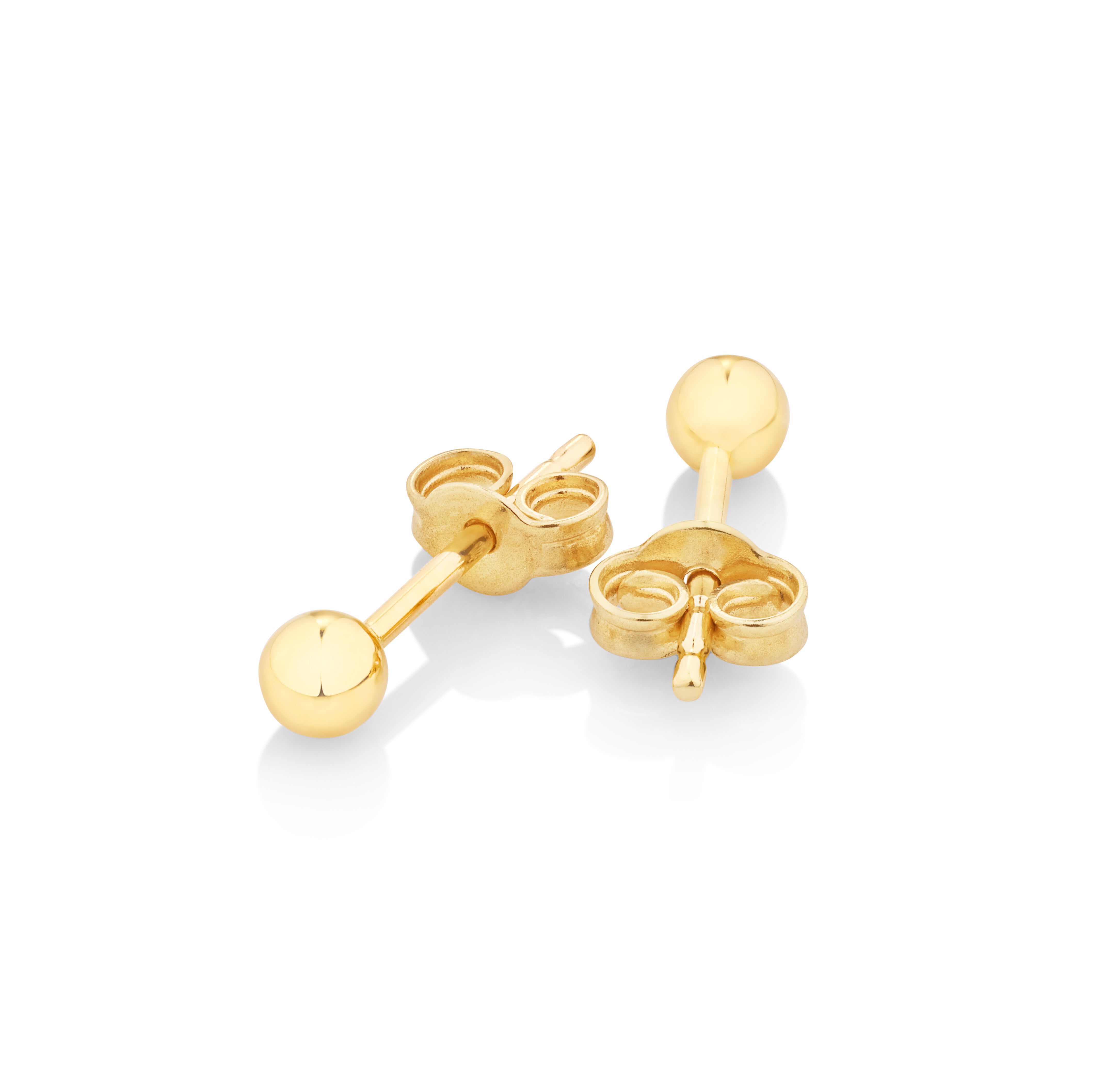 3mm Ball Stud Earrings in 10kt Yellow Gold