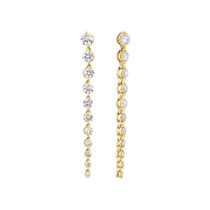 Drop Earrings with 2 Carat of TW of Diamonds in 14kt Yellow Gold