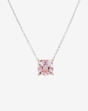 Necklace with Rose Amethyst in Sterling Silver & 10kt Rose Gold