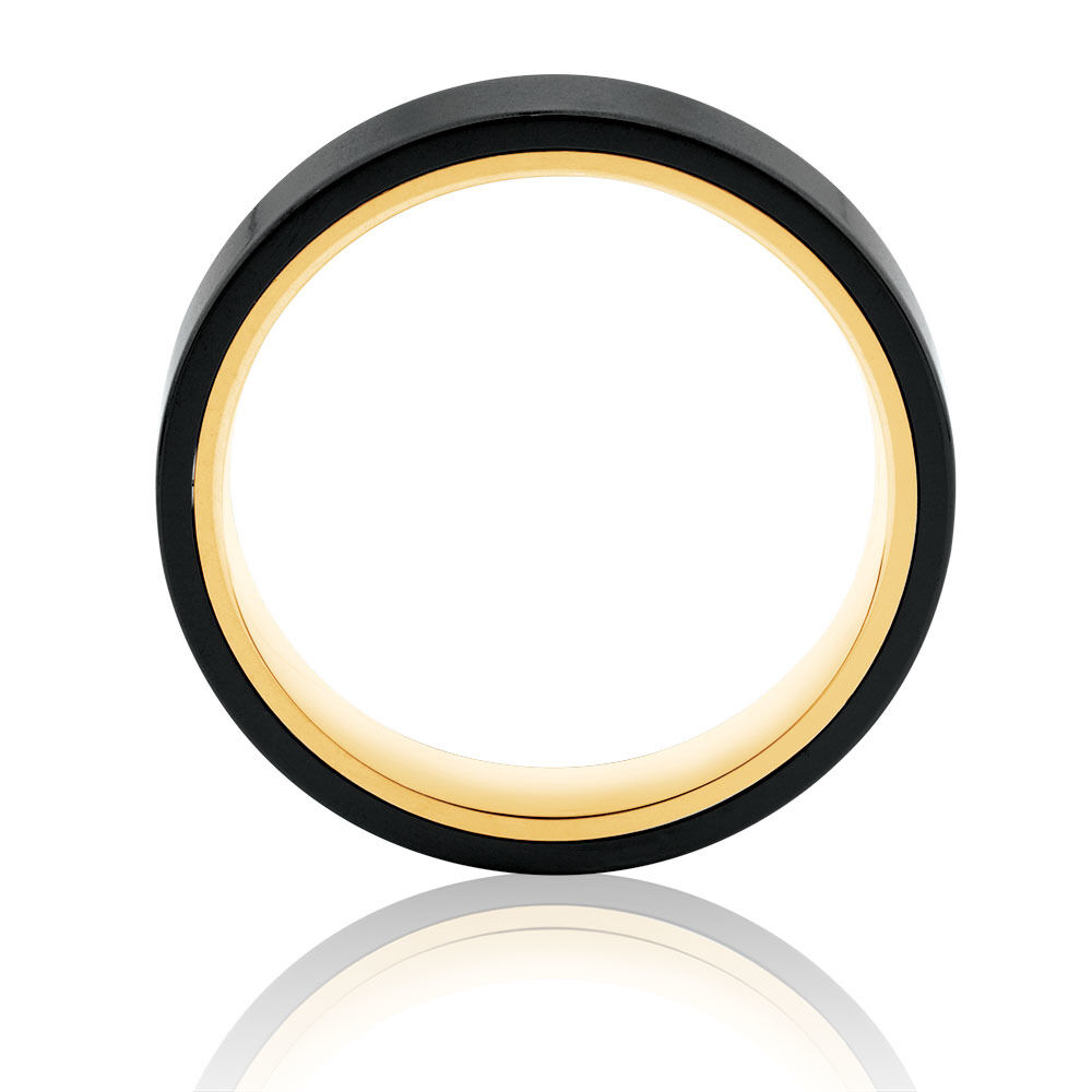 4mm Ring in Black Titanium & 10kt Yellow Gold