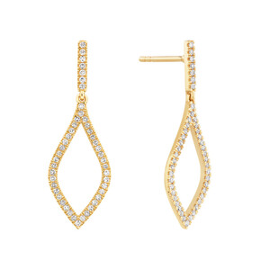 Drop Earrings with .25 Carat TW Diamonds in 10kt Yellow Gold