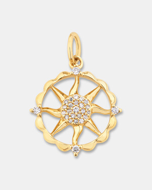 Sun Pendant with 0.11 Carat TW of Diamonds in 10kt Yellow Gold