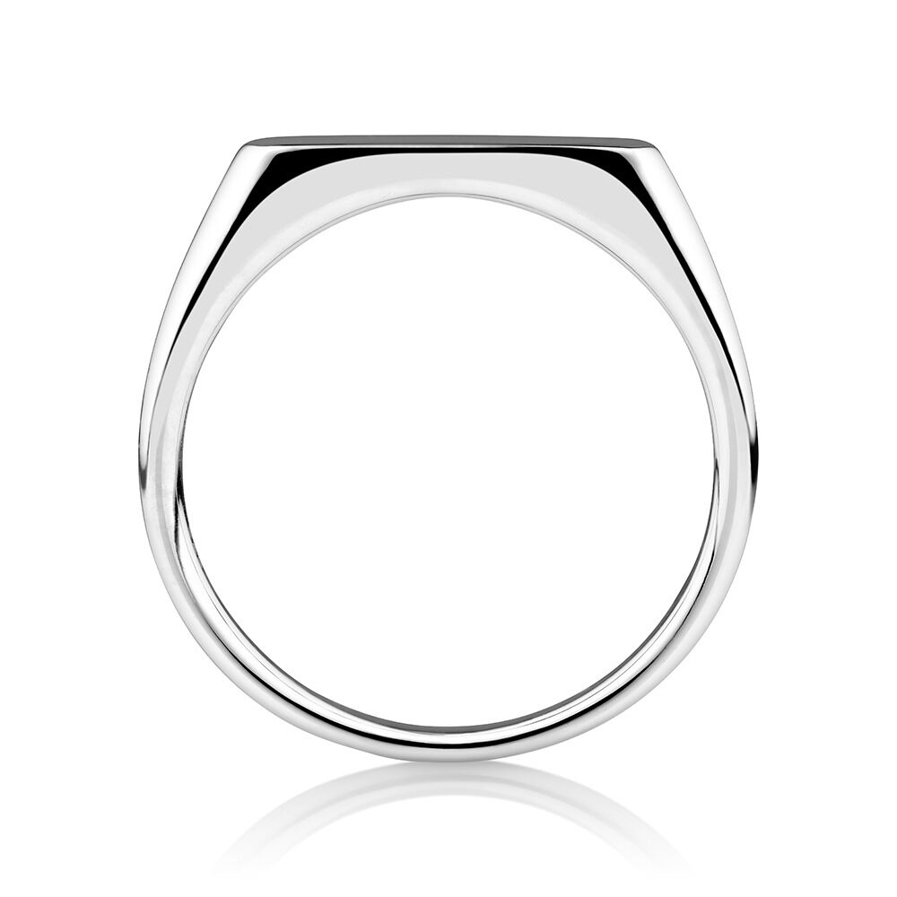 Men's Rectangle Signet Ring In Sterling Silver