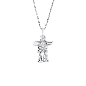Inukshuk Pendant with Diamonds in Sterling Silver