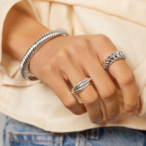 Triple Band Ring In Sterling Silver