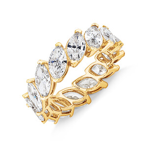 5.60 Carat TW Marquise Cut Laboratory-Grown Diamond Eternity Ring in 14kt Yellow Gold