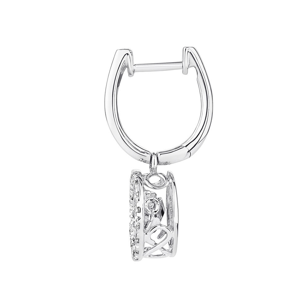Everlight Drop Earrings with 1 Carat TW of Diamonds in 14kt White Gold