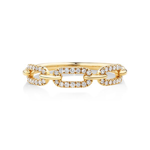 0.20 Carat TW Diamond Paperclip Ring in 10kt Yellow Gold