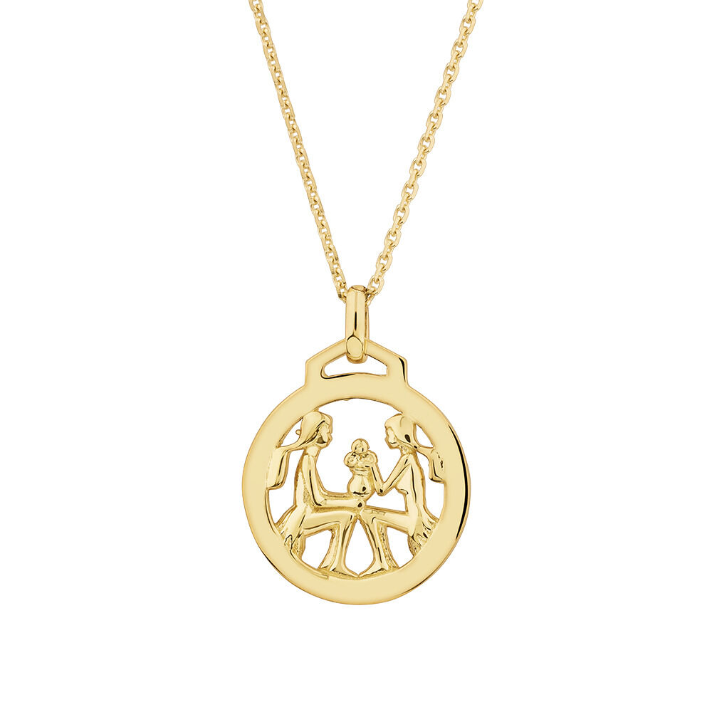 Gemini Zodiac Necklace with Pearl – Blush Indigo Jewellery