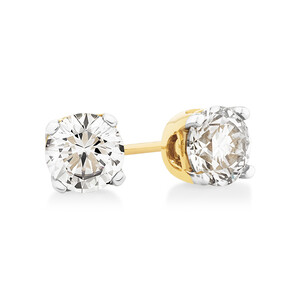 Prelude Stud Earrings with 1 Carat TW of Diamonds in 10kt Yellow Gold