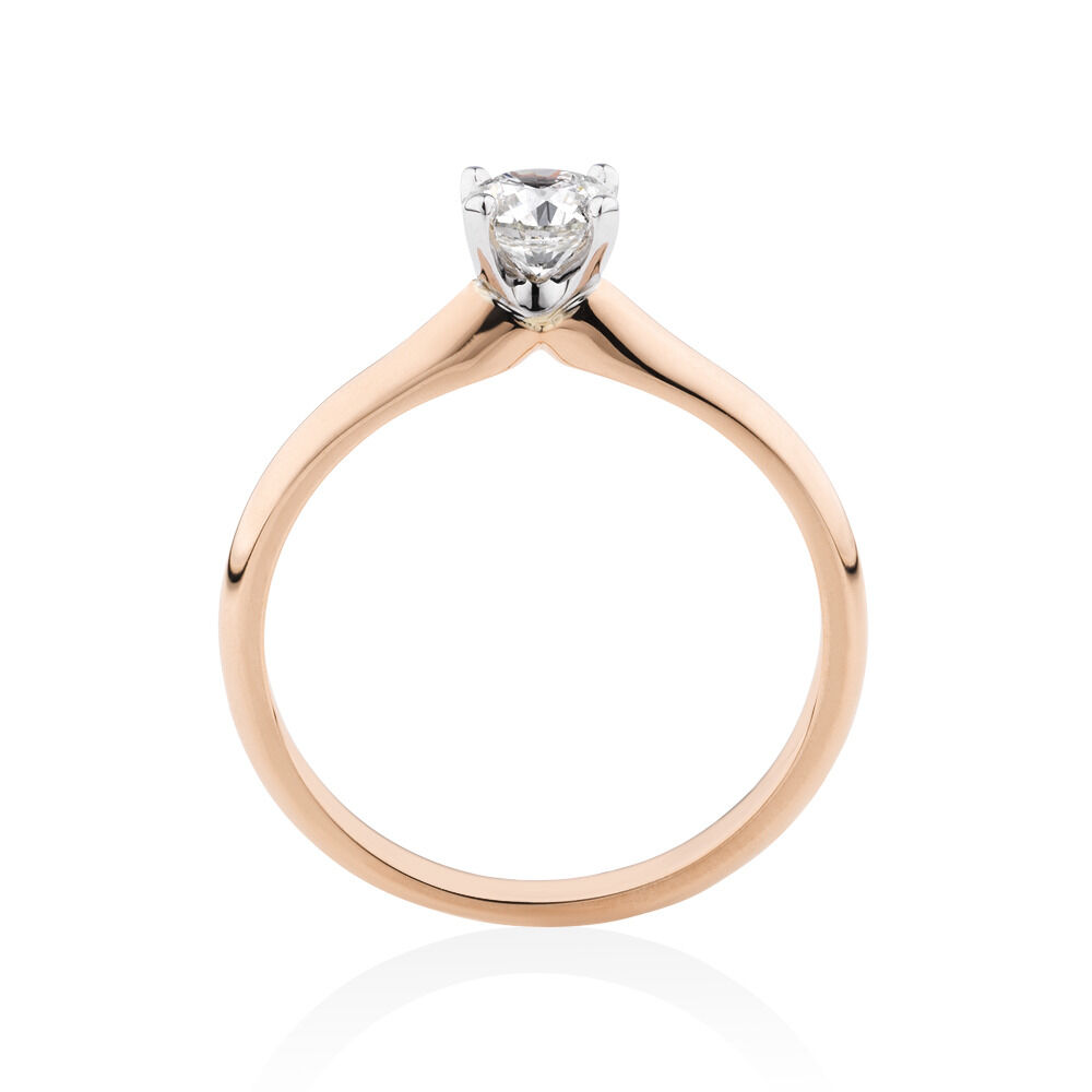 Certified Solitaire Engagement Ring with a 0.50 Carat TW Diamond in 14kt Rose and White Gold