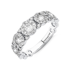 Bubble Ring with 1.00 Carat TW Diamonds in 10kt White Gold