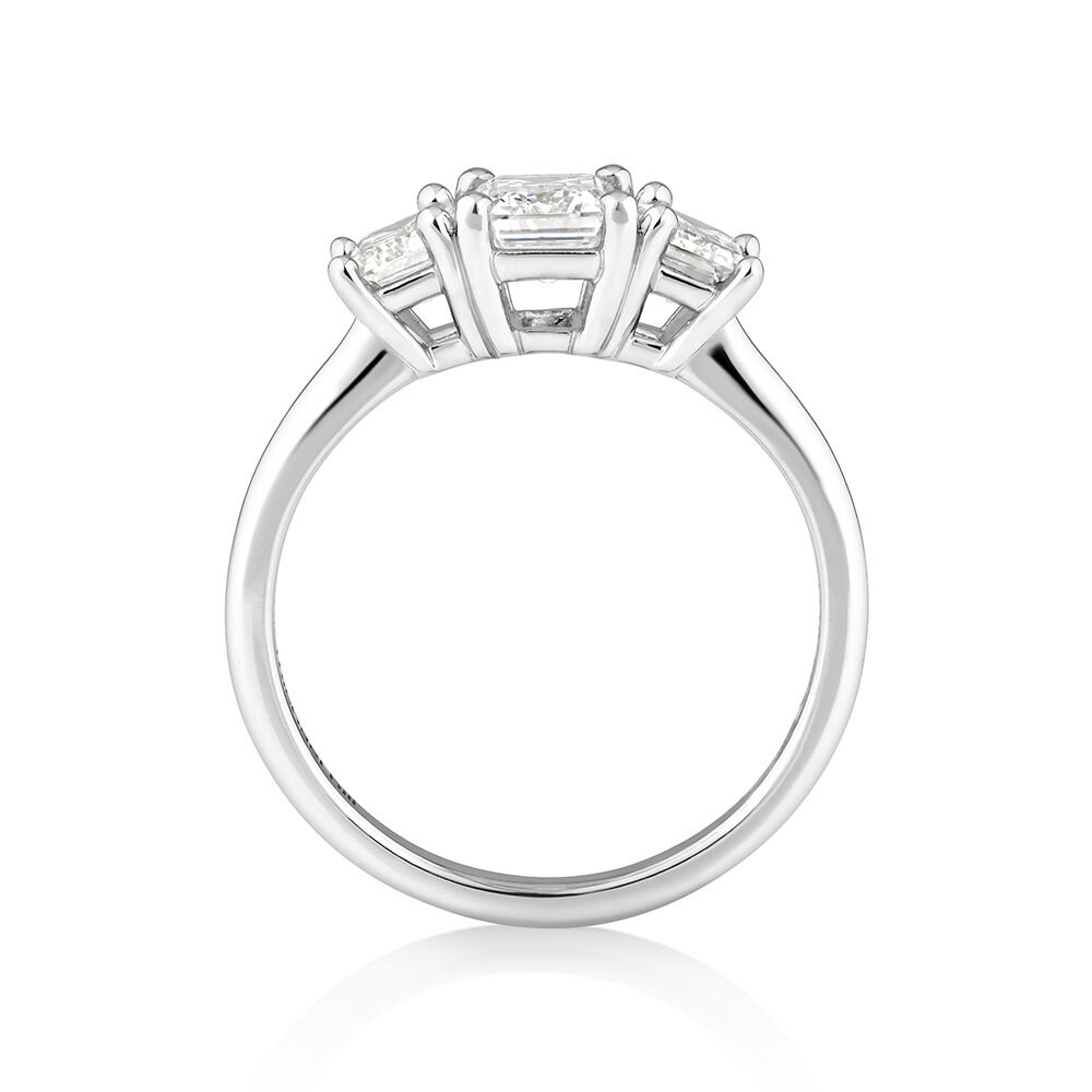 Three Stone Engagement Ring with 2.00 Carat TW of Laboratory-Created Diamonds in 14kt White Gold