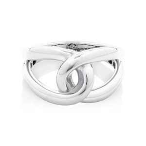 Round Bold Link Ring in Silver