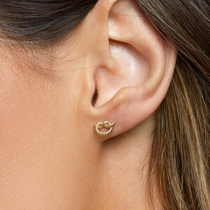 Overhand Rope Knot Earrings in 10kt Yellow Gold