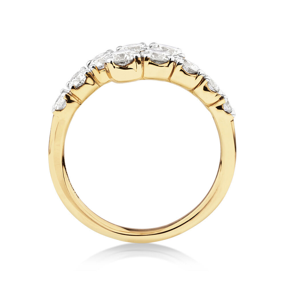 Bypass Ring with 1.50 Carat TW of Diamonds in 14kt Yellow Gold
