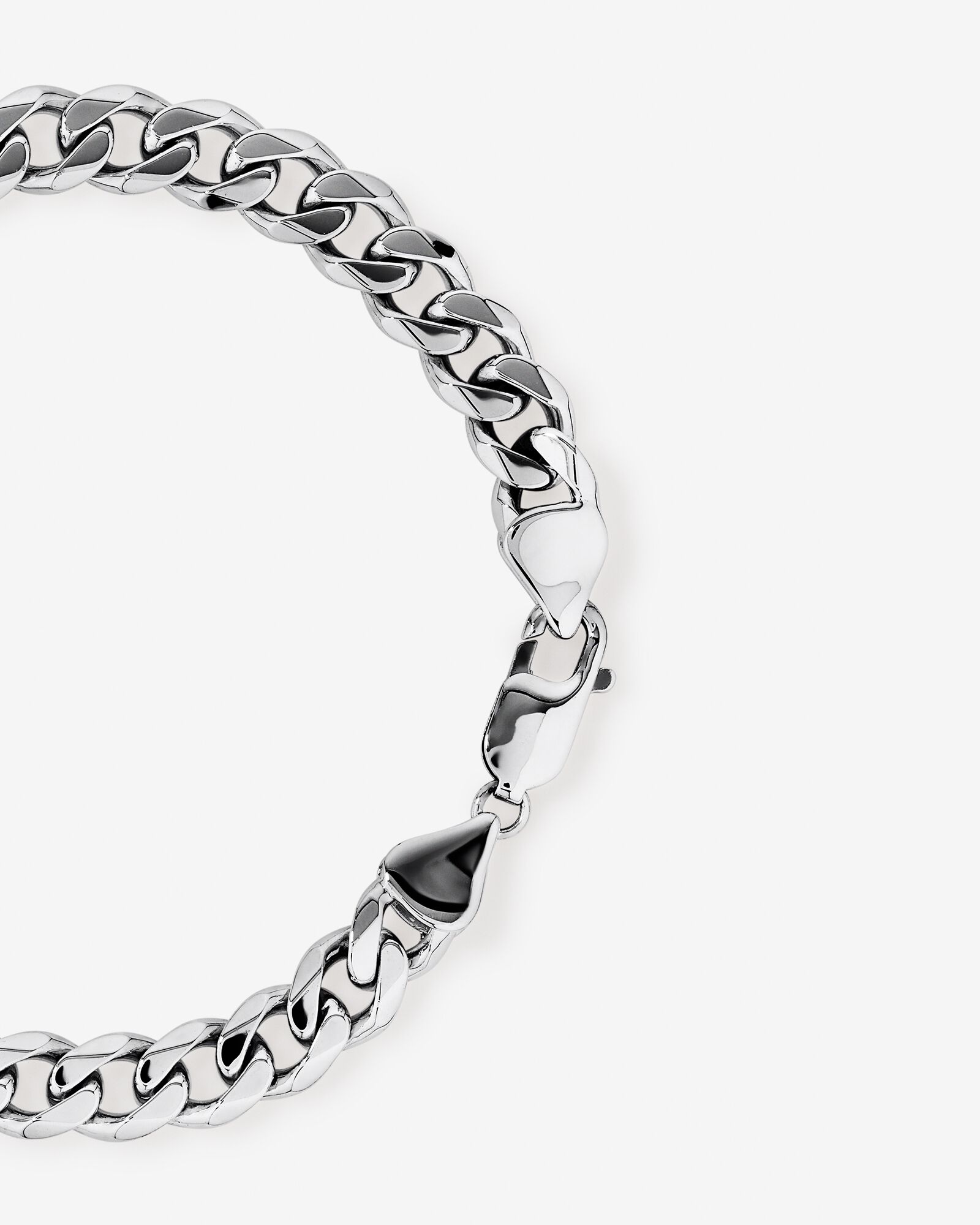 福袋セール with Bracelet ID Curb 21CM Silver Men's 0.33 of TW Carat アクセサリー