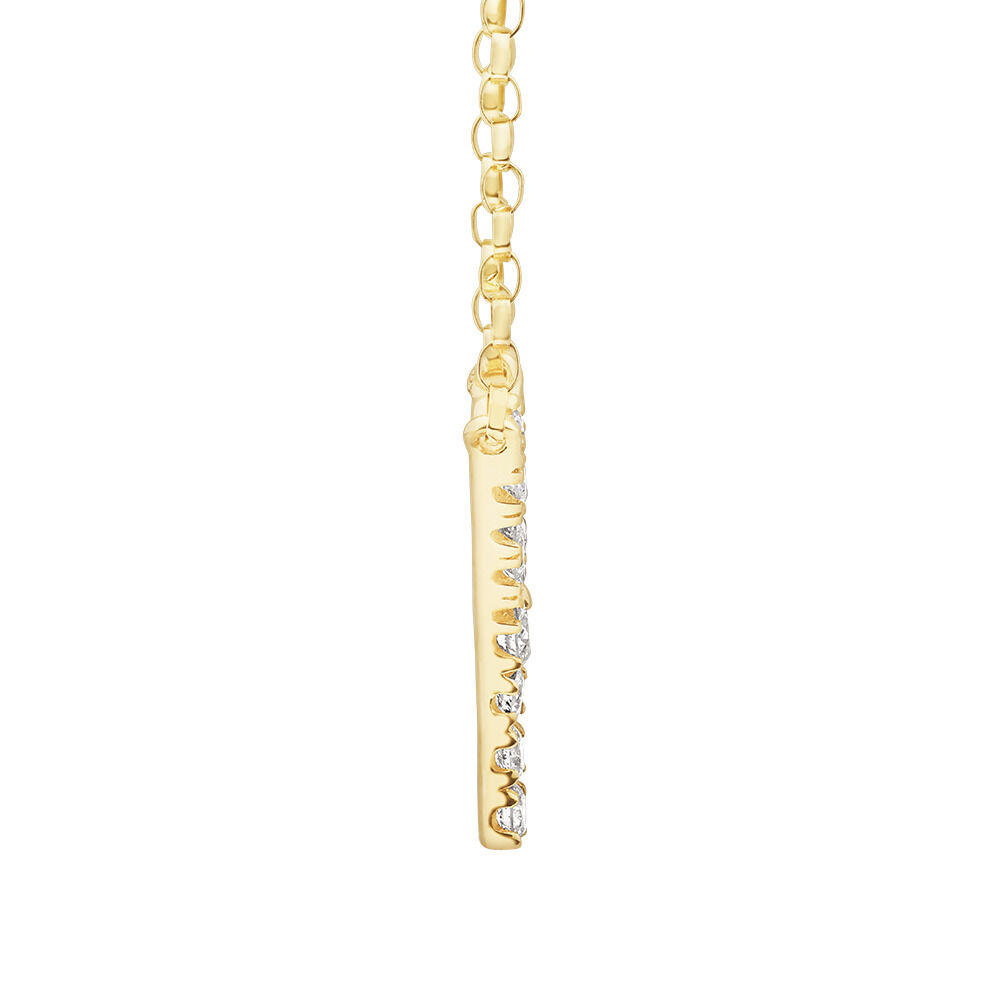 "Y" Initial Necklace with 0.10 Carat TW of Diamonds in 10kt Yellow Gold