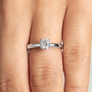 Solitaire Engagement Ring with 0.70 Carat TW of Diamonds in 14kt White Gold