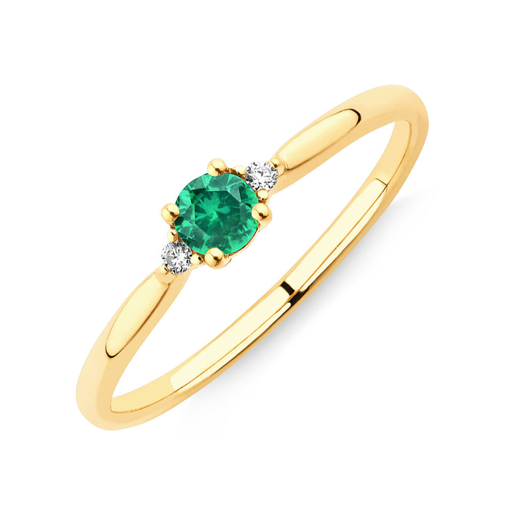 Square Cut Green Stone Gold Ring | SEHGAL GOLD ORNAMENTS PVT. LTD.-as247.edu.vn