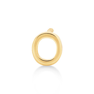 O Initial Single Stud Earring in 10kt Yellow Gold