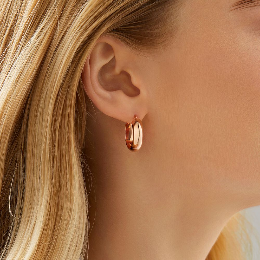 15mm Hoop Earrings in 10kt Rose Gold