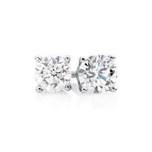 Classic Stud Earrings with 0.71 Carat TW of Diamonds in 14kt White Gold