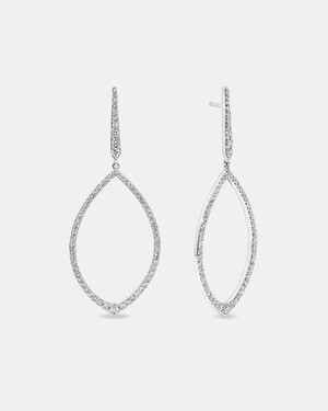 Deco Drop Earrings with 1.50 Carat TW of Diamonds in 10kt White Gold