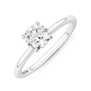 Solitaire Engagement Ring with 0.70 Carat TW of Laboratory-Grown Diamond in 18kt White Gold