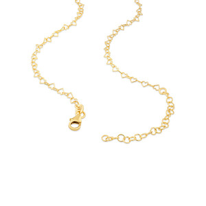 Heart Link Fancy Chain Necklace in 10kt Yellow Gold
