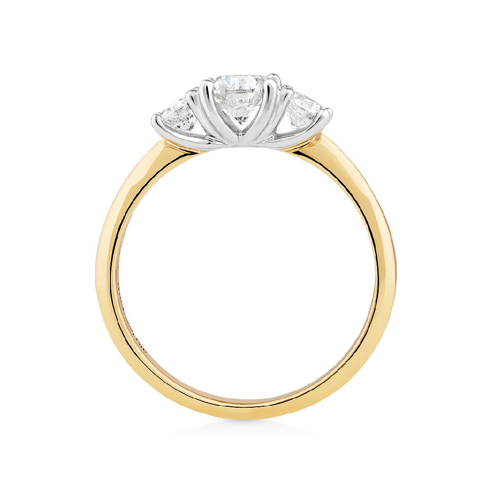 Engagement Ring with 1 Carat TW of Diamonds in 14kt Yellow/White Gold