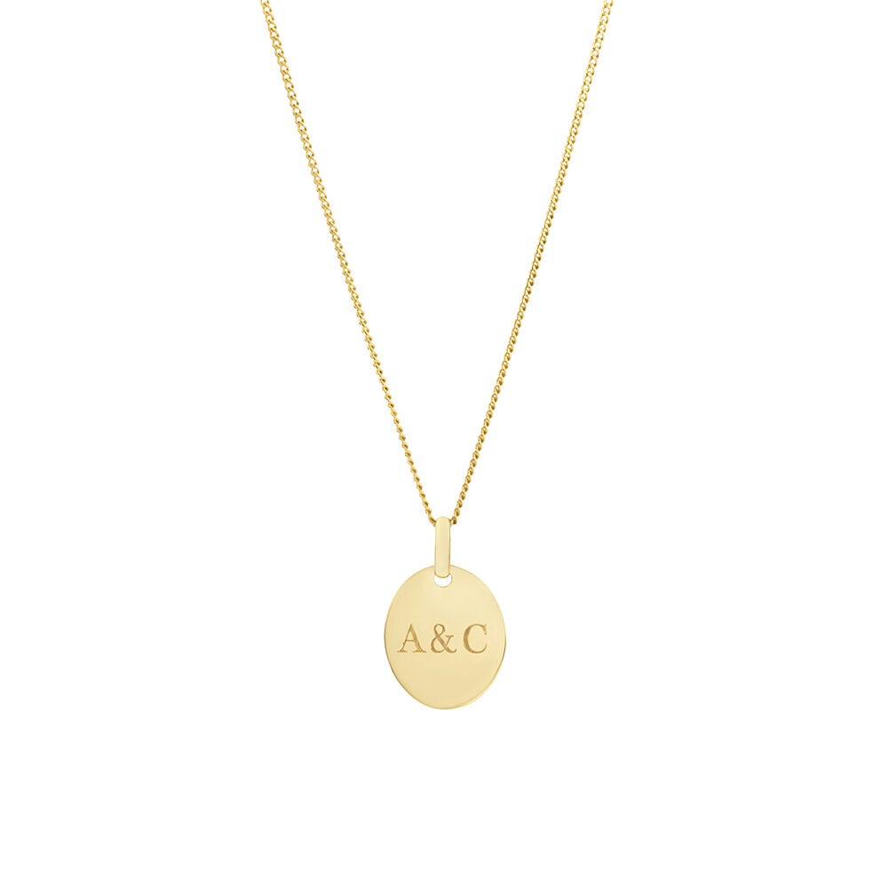 Oval Disc Pendant in 10kt Yellow Gold