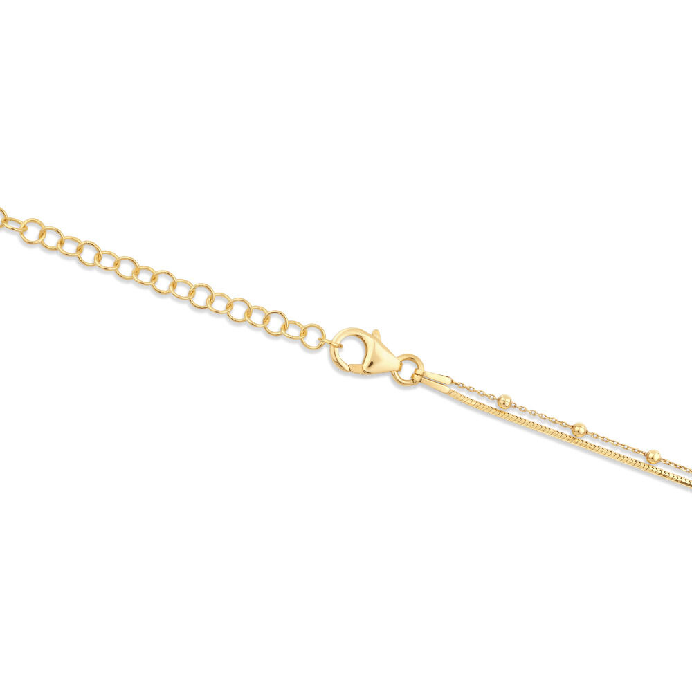 45cm Snake and Bead Multi-Layer Chain in 10kt Yellow Gold