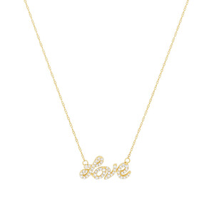 Love Necklace with 0.20 Carat TW of Diamonds in 10kt Yellow Gold