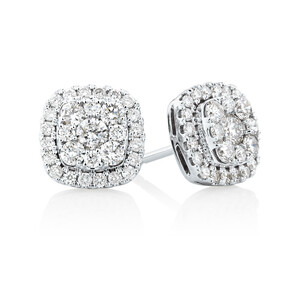 Cluster Earring with 1 Carat TW of Diamonds in 10kt Gold