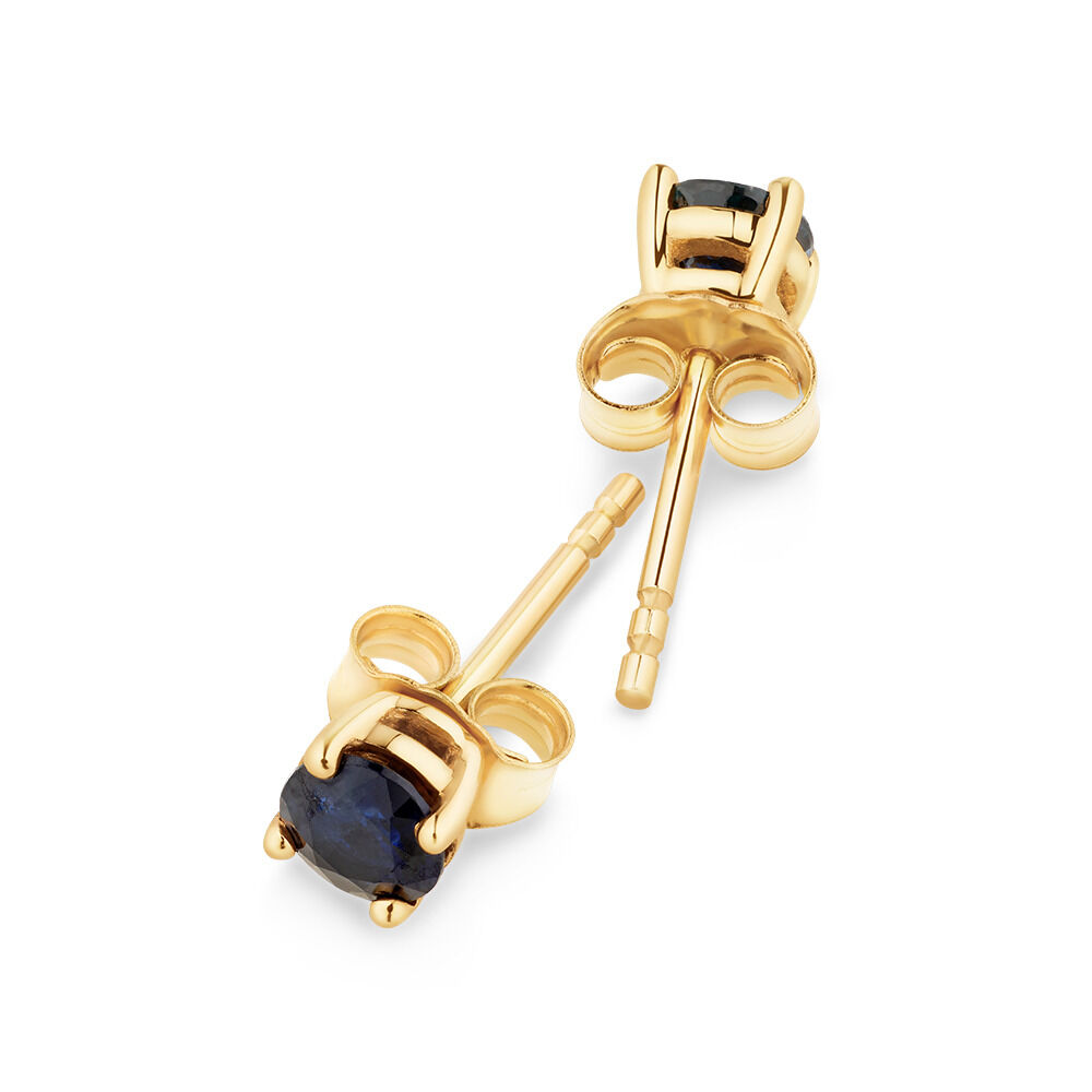 Stud Earrings with Sapphire in 10kt Yellow Gold