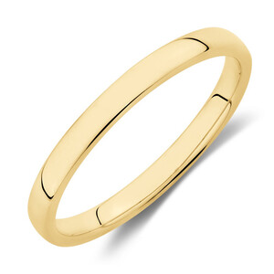 2mm High Domed Wedding Band in 14kt Yellow Gold