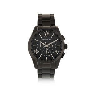 Men's Chronograph Watch in Black Tone Stainless Steel