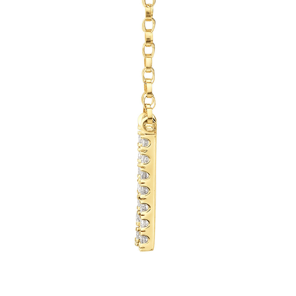 "H" Initial Necklace with 0.10 Carat TW of Diamonds in 10kt Yellow Gold