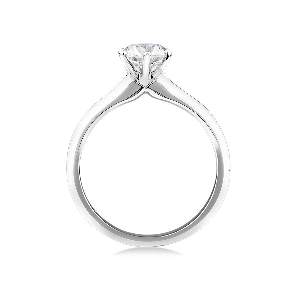 Certified Solitaire Engagement Ring with A 1 Carat TW Diamond in 14kt White Gold