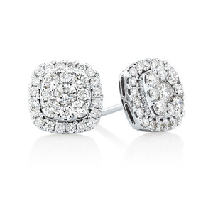 Stud Earrings with 1 Carat TW of Diamonds in 10kt White Gold