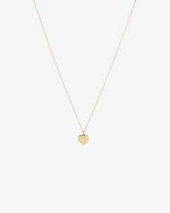 Diamond Charm Heart Pendant Necklace in 10kt Yellow Gold