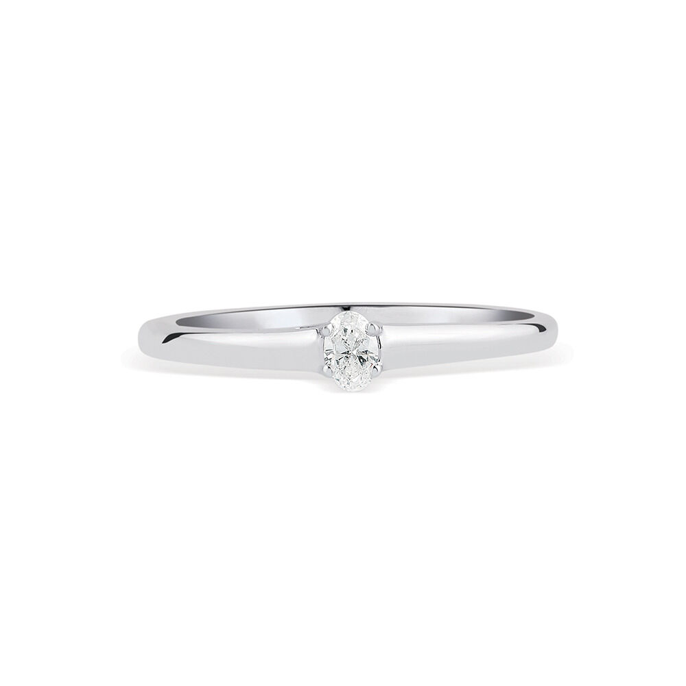 Promise Ring with Diamond in 10kt White Gold
