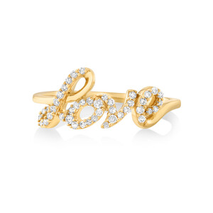 Love Ring with 0.18 Carat TW of Diamonds in 10kt Yellow Gold