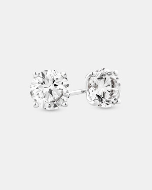 2.00 Carat TW Diamond Solitaire Stud Earrings in 18kt White Gold