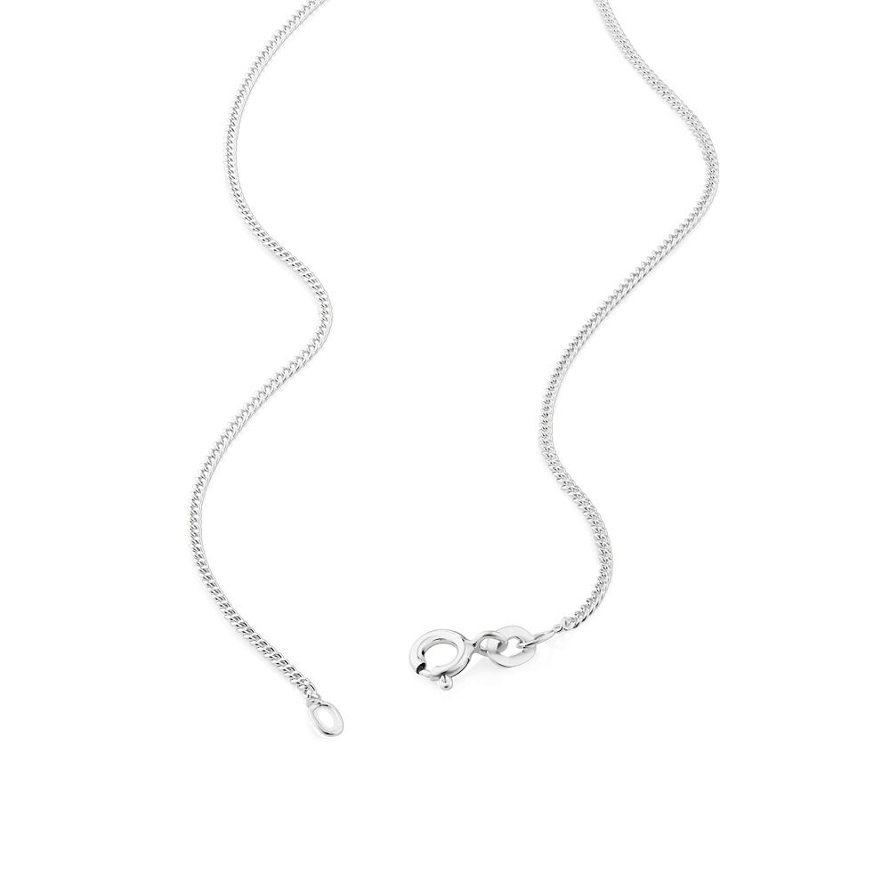 55cm (22") 1mm-1.5mm Width Curb Chain in Sterling Silver