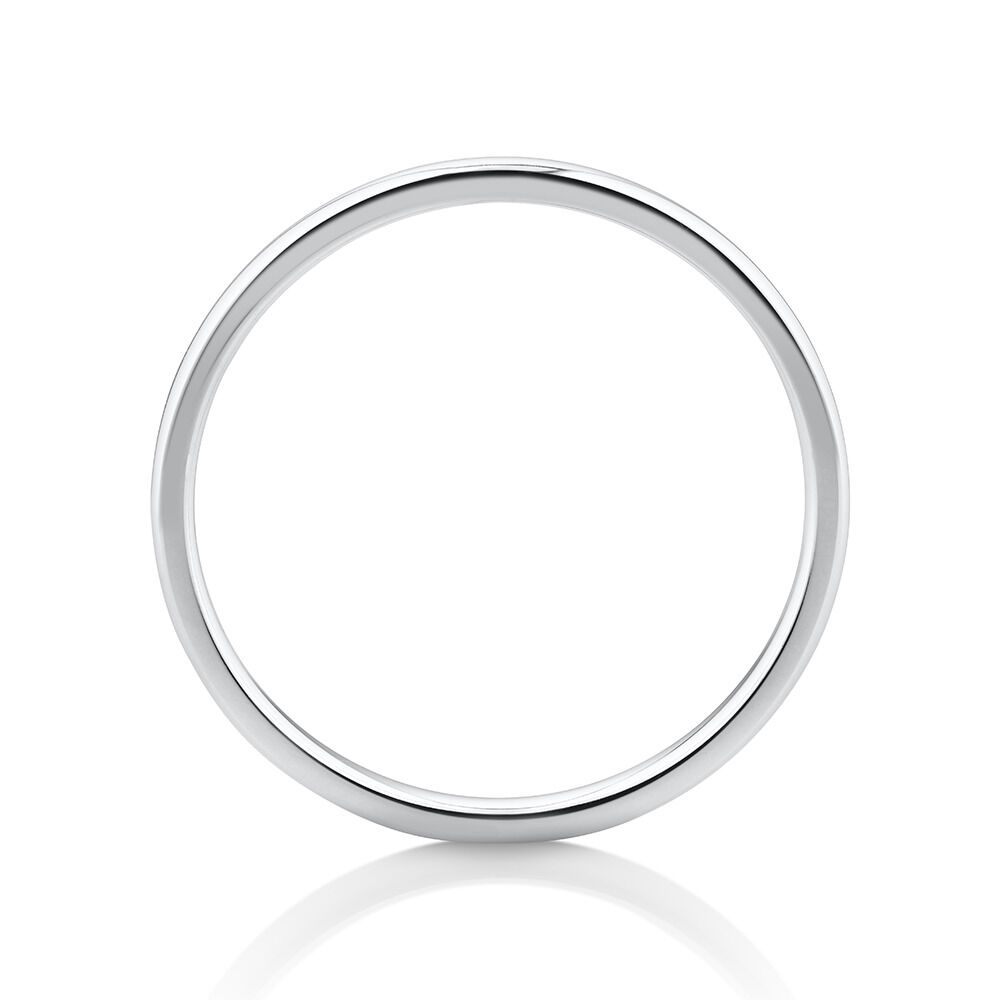 2mm High Domed Wedding Band in 18kt White Gold