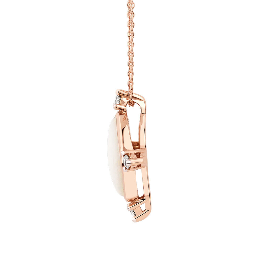 Pendant with Opal and Diamonds in 10kt Rose Gold