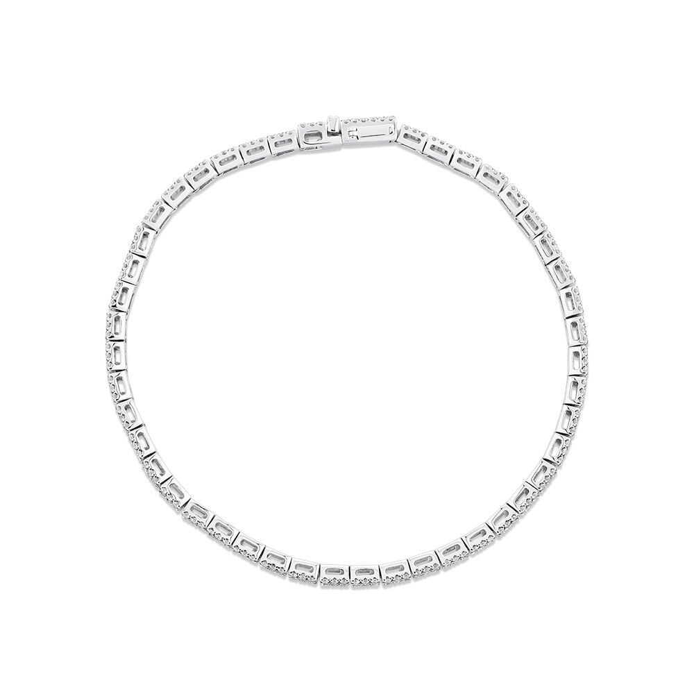 Baguette Bracelet with 3.37 Carat TW Diamonds in 14kt White Gold
